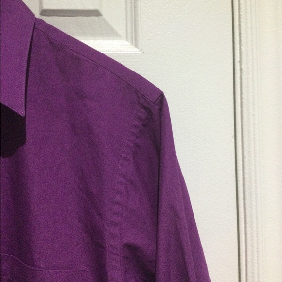Purple Poplin Regular Fit Dress Shirt - Picture 6 of 8